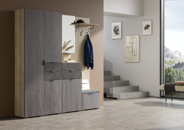 Тумба Шаде ТБ-3412, дуб серый, черный ясень