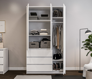 Шкаф 3 дверный с ящиками Леон СБ-3363