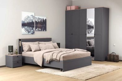 Шкаф для одежды Остин 13.336.03, серый графит, дуб золотой крафт