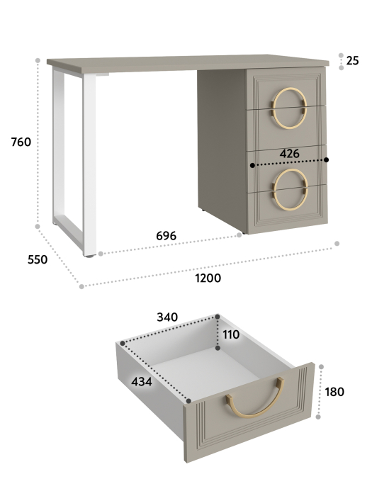 Прямые компьютерные столы, Стол Оливия ОЛ-10