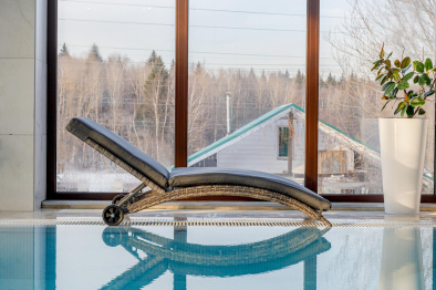 Шезлонг AGATA серый с матрасом