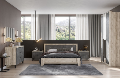 Комод Анима КМ-3203, дуб серый, камень тёмный