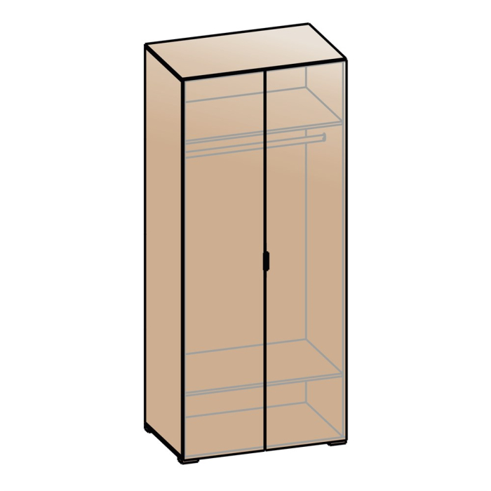 Для одежды, Шкаф Анима ШК-3002, дуб серый, камень темный