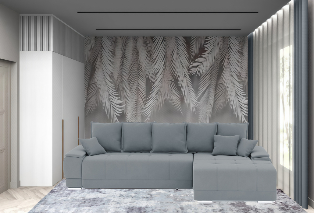 Диваны угловые в гостиную, Диван-кровать угловой Нордвикс ПБ, велюр