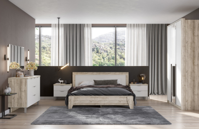 Тумба прикроватная Анима ТП-3201, дуб серый, белый