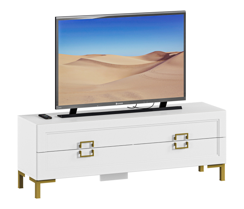 ТВ-тумбы, Тумба под телевизор Ассоль СБ-3433 Белый/МДФ Белый