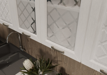 Кухня Агава 2,0 м Акация Белая/Аква МДФ