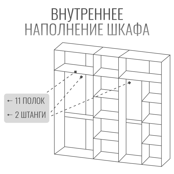 Шкафы распашные, Шкаф Болонья в спальню 5-дверный
