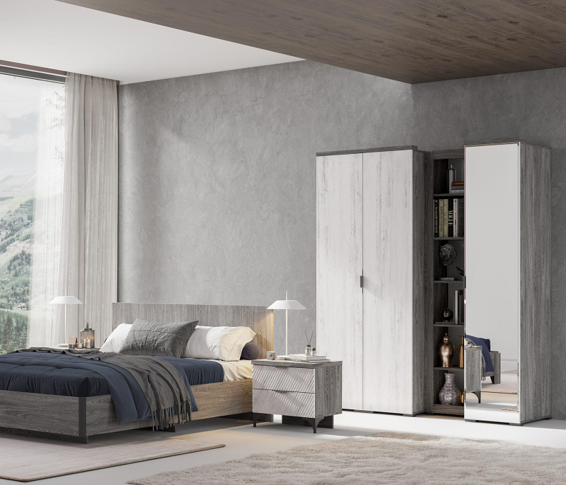 Для одежды, Шкаф Шаде ШК-2902, черный ясень, санторини белый