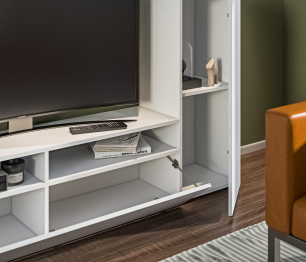 Стенка Медея СБ-3389 Белый/Белый глянец