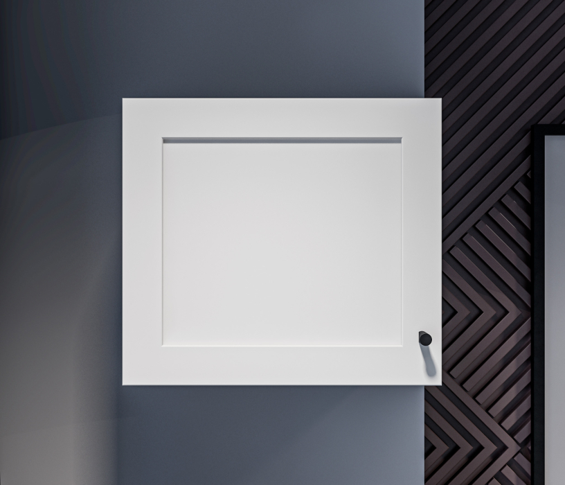 Настенные полки, Твин СБ-3383 Полка Белая с глухим фасадом