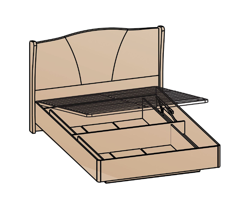 Кровати с мягким изголовьем, Кровать Шер КРП-23-М-16 с подъемным механизмом, дуб серый/alpina 14