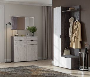 Тумба Шаде ТБ-3413, черный ясень, санторини белый