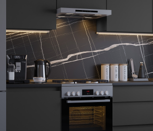 Кухонный гарнитур Леон прямой 240 см, диамант серый