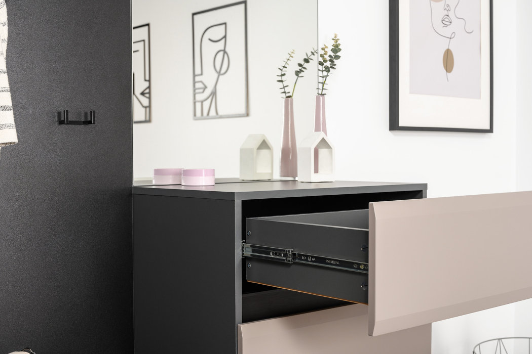 Тумбы, Комод Сидней 16.231.02, антрацит, веллюто капучино