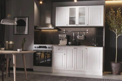 Кухонный гарнитур Хозяюшка Акация белая МДФ 1,5м