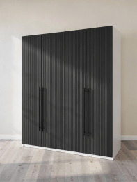 Шкаф распашной 4-створчатый Сплошная резьба белый корпус