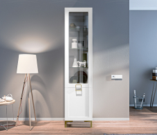 Шкафы пеналы, Шкаф-витрина Ассоль СБ-3429 Белый/МДФ Белый