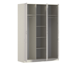 Шкаф 3х дверный с зеркалом Гранд / Ливерпуль СБ-3512 Дуб Приморский Белый/МДФ Классика Светлый