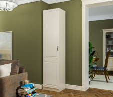 Шкафы одностворчатые, Шкаф-пенал Гранд / Ливерпуль СБ-3515 Дуб Приморский Белый/МДФ Классика Светлый