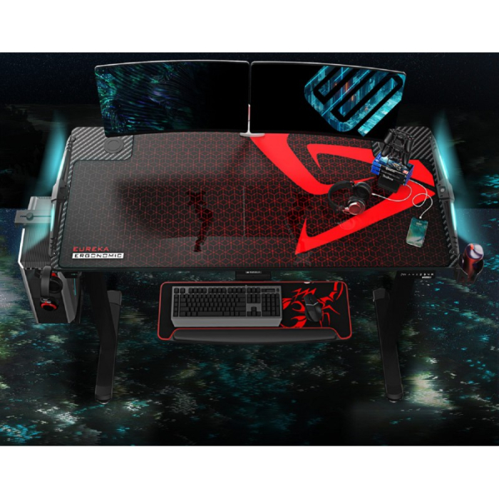 Геймерские, Стол для для компьютера c электрической регулировкой по высоте и RGB-подсветкой