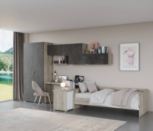 Шкаф Анима ШК-3002, дуб серый, камень темный