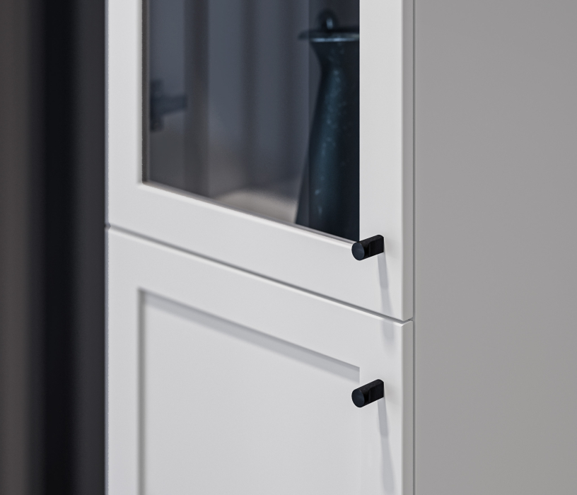 Шкафы пеналы, Пенал Твин СБ-3372 Белый со стеклом