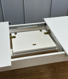 Стол Kenner K1100 раздвижной, стекло белое сатин