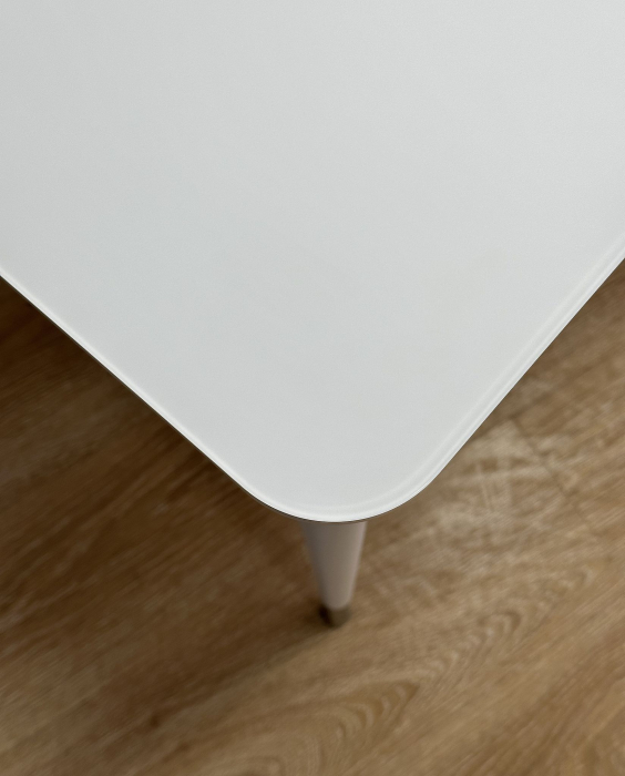 Обеденные столы, Стол Kenner K1100 раздвижной, стекло белое сатин