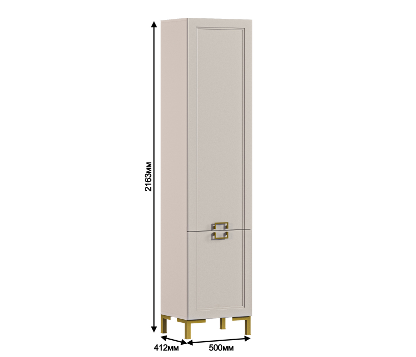 Шкафы пеналы, Шкаф-пенал Ассоль СБ-3430 Кашемир серый/МДФ Кашемир
