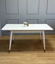 Стол Kenner K1100 раздвижной, стекло белое сатин