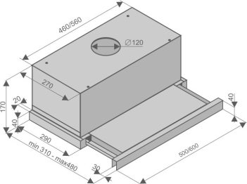 Кухонная вытяжка Helena II Silver 60