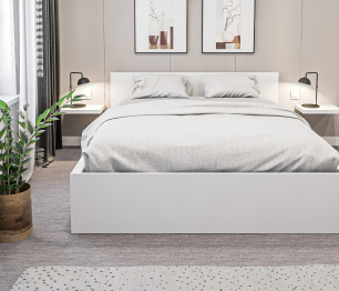 Леон/Бруклин СБ-3369 Кровать белая с матрасом Тропикана-Боннет плюс 1600*2000