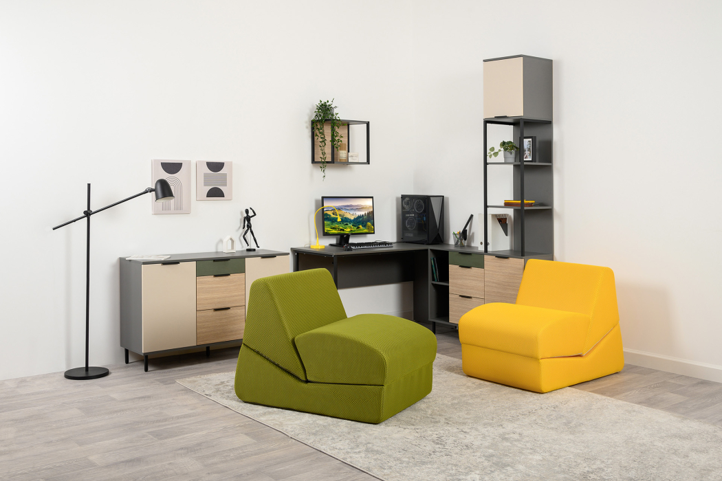 Кресло для отдыха, Кресло Марвэл, сетка желтая