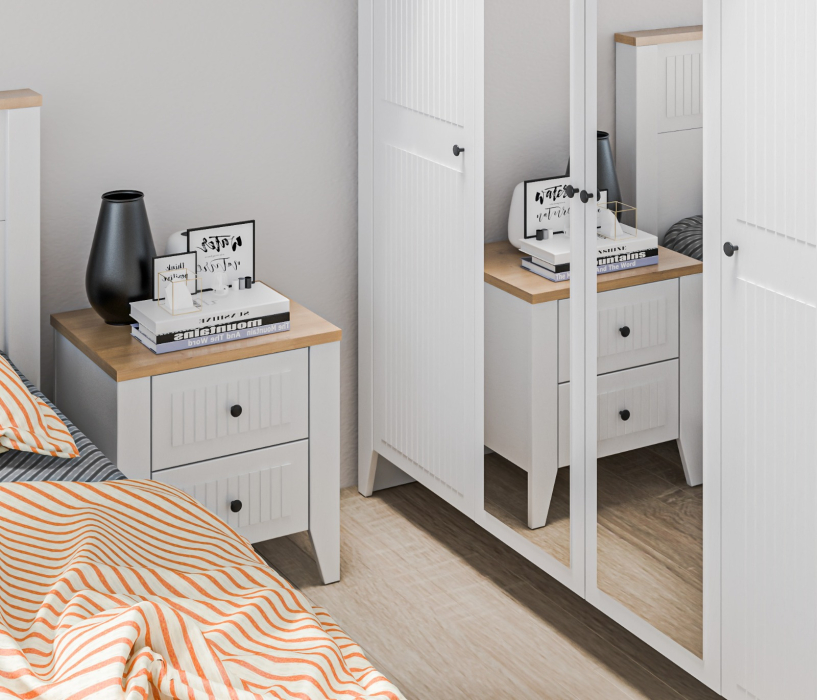 Для одежды, Шкаф 4х дверный Монтана СБ-3543 Белый Альпийский,Дуб Гамильтон/МДФ Дуб Белый