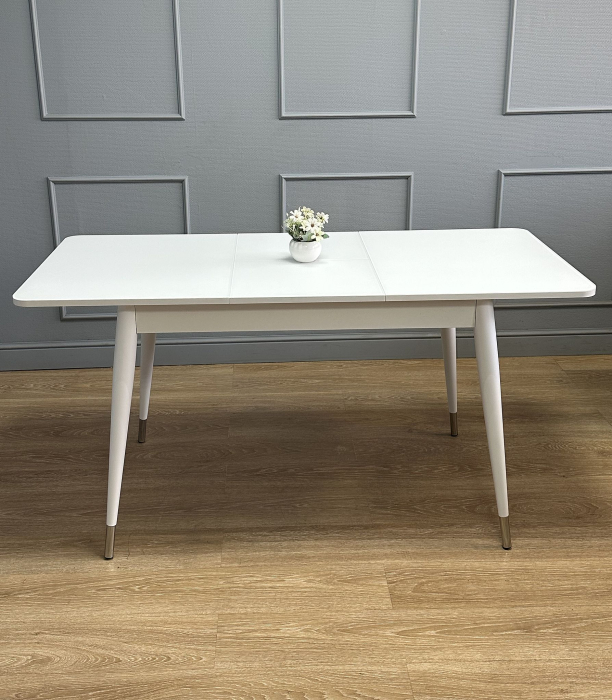 Обеденные столы, Стол Kenner K1100 раздвижной, стекло белое сатин