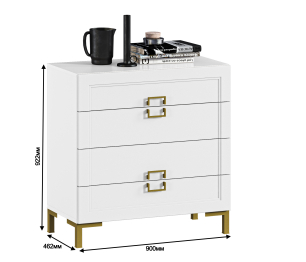 Комод Ассоль СБ-3434 Белый/МДФ Белый