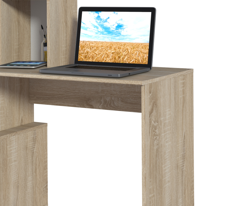 Прямые компьютерные столы, Стол Мамбо СБ-2998 Дуб Сонома/Белый