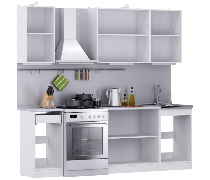 Кухонные гарнитуры, Кухня Элен Белый / Бордо 1,7 м