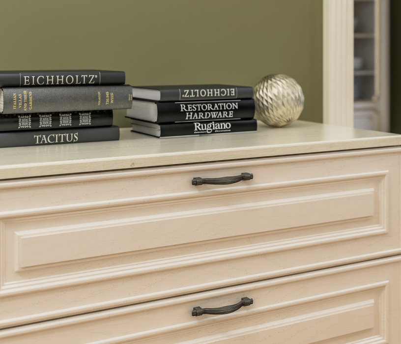 Комоды, Комод Гранд / Ливерпуль СБ-3525 Дуб Приморский Белый/МДФ Классика Светлый