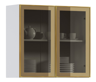 Навесной шкаф Регина РП-80 (Белый/Витрина Золото)