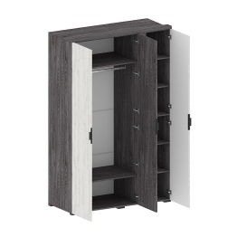 Шкаф Шаде ШК-2901, черный ясень, санторини белый