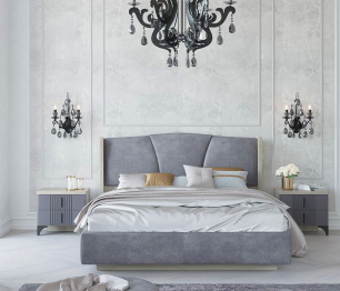 Тумба прикроватная Шер ТП-2301, дуб серый/айронвуд серебро