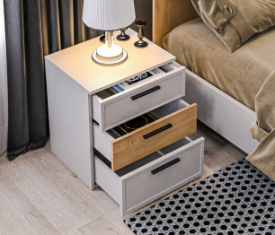 Тумба с ящиками Милан СБ-3295 Серый/Дуб Гамильтон,МДФ Светло серый