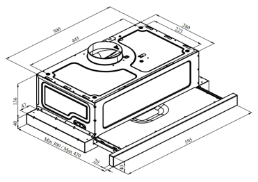 Кухонная вытяжка Pixel Inox 60