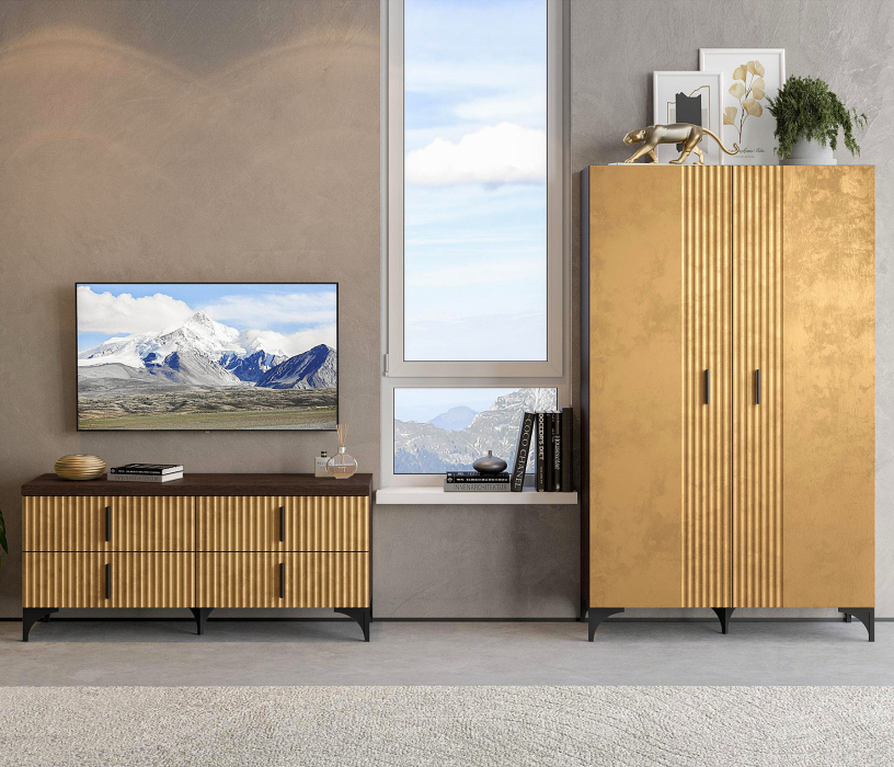 Шер, дуб апрель темный, лофт голден пэлес